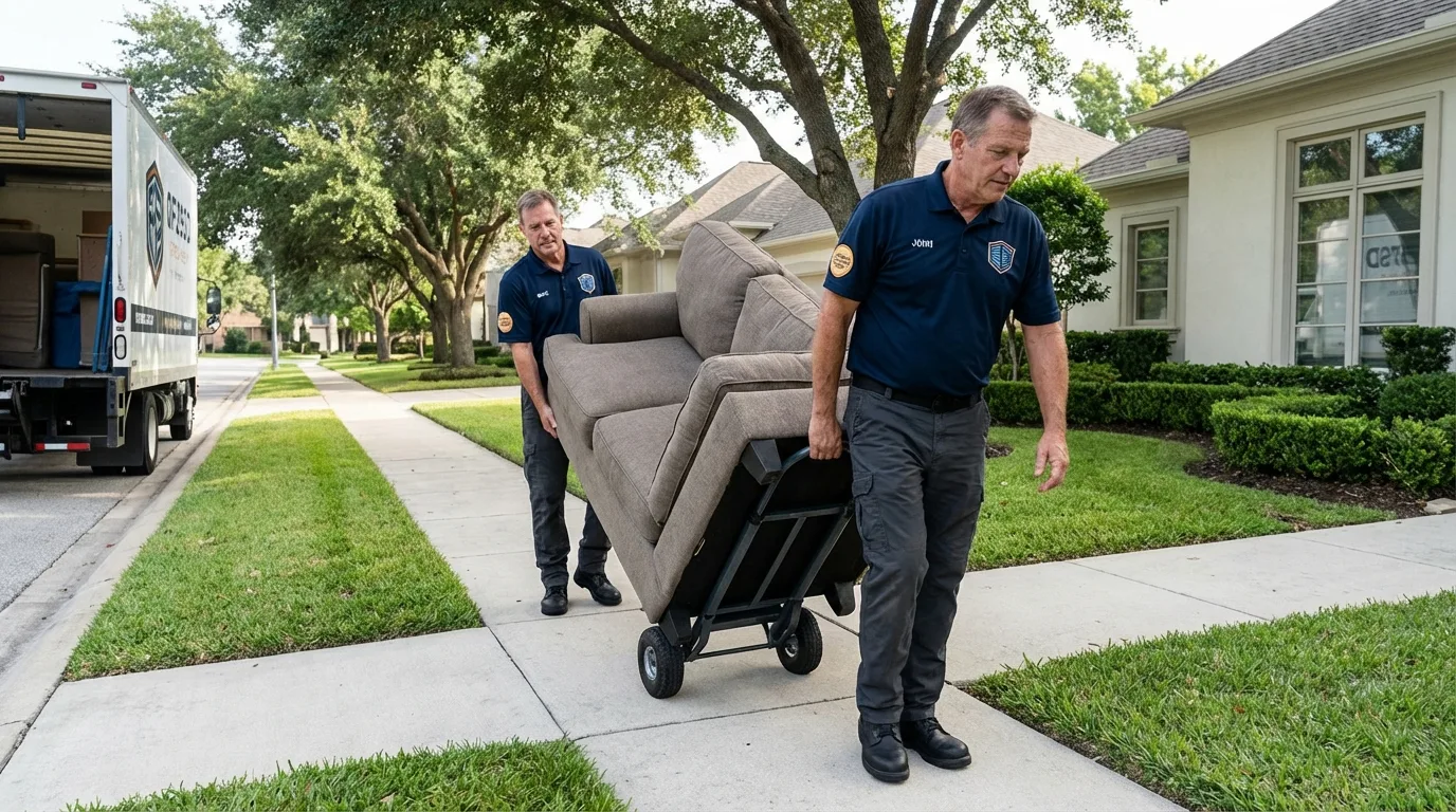 Local residential moving crew loading furniture in Lugoff, SC